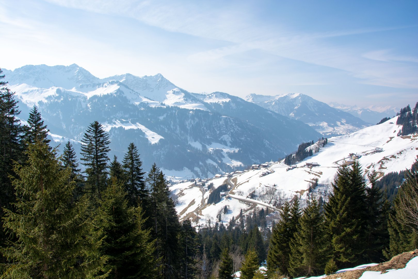 Snow-covered mountain landscape.